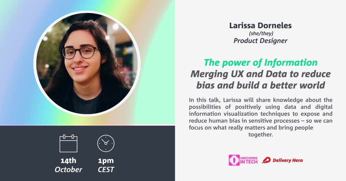 Tech_DH's tweet image. We are sponsoring the @UNICORNSINTECH Summit tomorrow! 🦄 Drop by our booth!

Our Hero Larissa will give a talk at 1pm! Details below:

📝 CV review at our booth
🌐 bit.ly/3Tllsie

Learn about Delivery Hero: bit.ly/3rQaF3B

#unicornsintech #LGBTIQ #UITS22