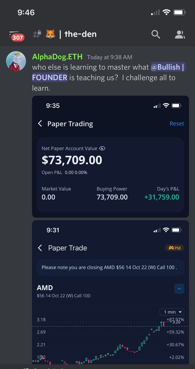 AlphadogETH's tweet photo. The Financial confidence and the knowledge I am learning is priceless. Thank you @TheBullishTradR #RFC @RichFoxClub #privatediscord https://t.co/N2YZqQ9ZEc