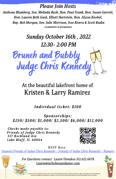 JudgeCKennedy's tweet photo. Please join Judge Chris Kennedy this Sunday for Brunch and Bubbly! 

https://t.co/F1WTqNL7Vk https://t.co/9Y2aDlhbpQ