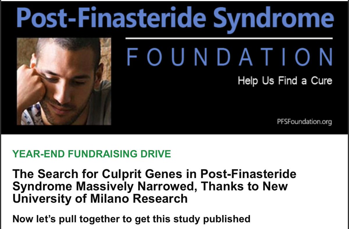 MeTooPropecia's tweet photo. In year-end fundraising drive message, the @PFSFoundation announces new research from @CosimoMelcangi, et al., that potentially points to the pathogenesis of #postfinasteridesyndrome.
#PFS #finasteride #Propecia #Proscar
For more, or to donate, visit https://t.co/enKPy8LkfV. https://t.co/i6toSxP2Cy
