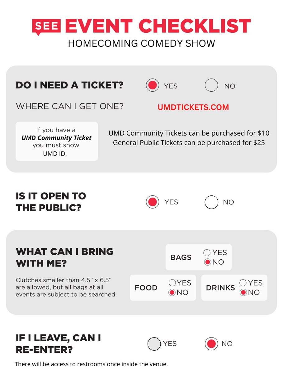 Homecoming Comedy Show ft. Colin Jost is THIS SUNDAY! Please make sure to follow the policies for this event, which can be found here! #ThisIsSEE #SEEUMD #UniversityOfMaryland https://t.co/KOR6ytbrwp