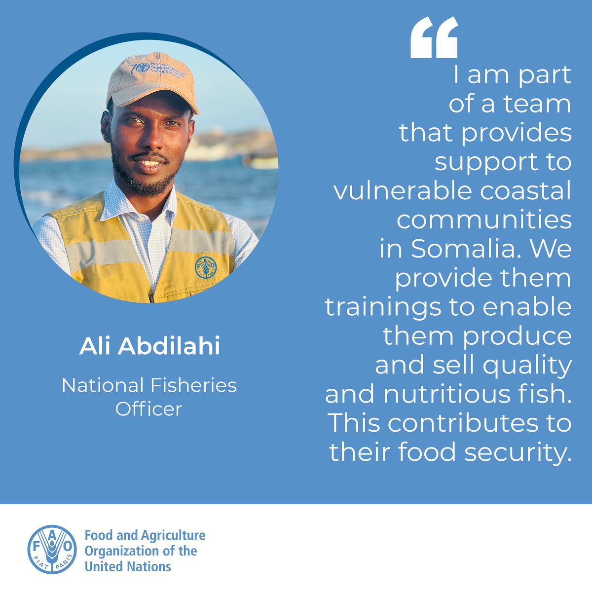FAO in Somalia (@faosomalia) on Twitter photo Leave no one behind.
Better production, better nutrition, a better environment and a better life.
<a href="/FAOSomalia/">FAO in Somalia</a>'s Ali Abdilahi tells us how the fisheries sector is supporting local fisher-folks to enable them access healthy and nutritious food.
#WorldFoodDay #FoodHeroes Leave no one behind.
Better production, better nutrition, a better environment and a better life.
<a href="/FAOSomalia/">FAO in Somalia</a>'s Ali Abdilahi tells us how the fisheries sector is supporting local fisher-folks to enable them access healthy and nutritious food.
#WorldFoodDay #FoodHeroes