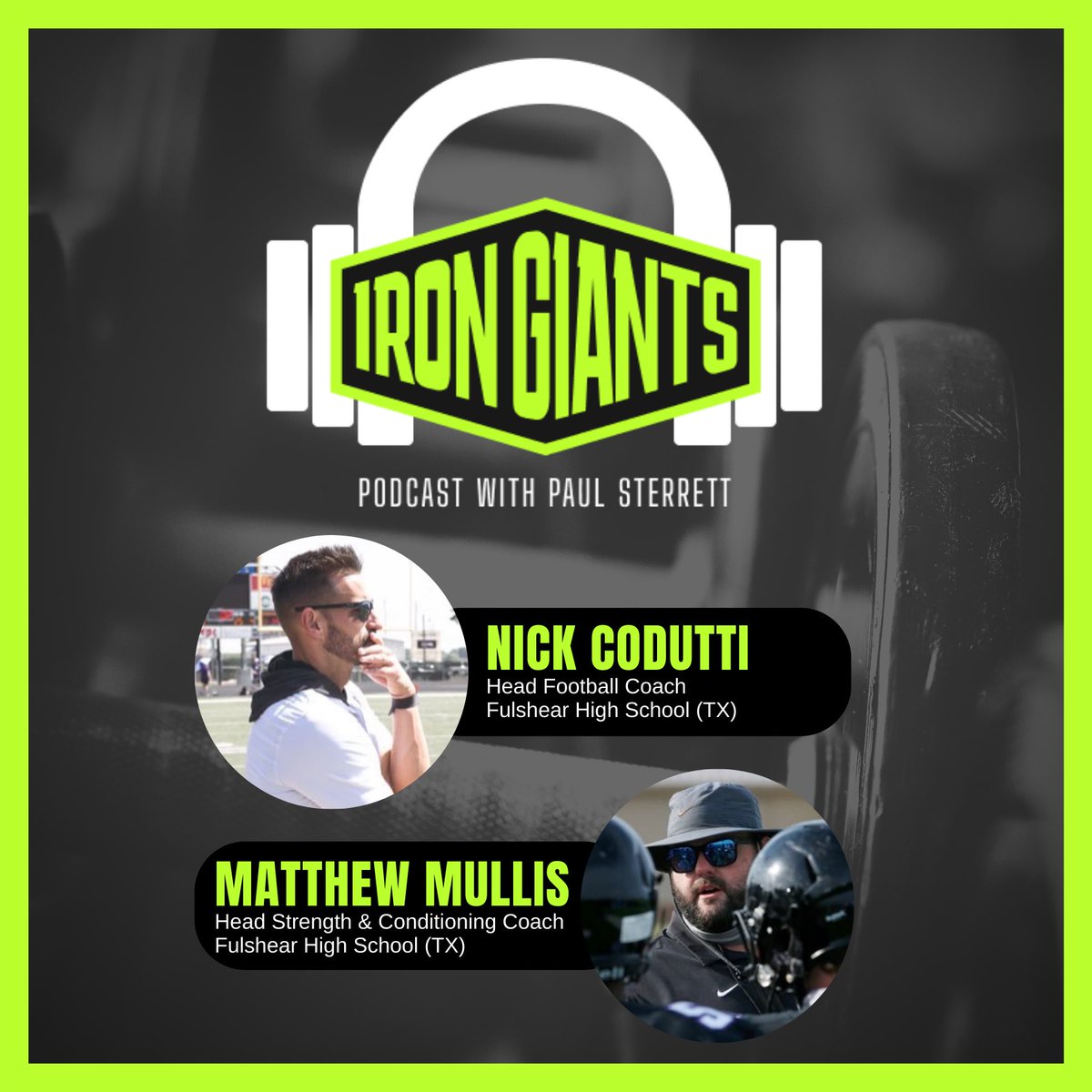 StrengthGiants's tweet photo. 🚨NEW EP. DROPS TONIGHT!🚨
Iron Giants Strength Podcast is back with 2 big time TX coaches.
🕗8:00pm CST
🎙@coachcodutti & @MullisStrength
💭In-Season Training
#IronGiants | #StrengthPodcast https://t.co/n13Dg97akt