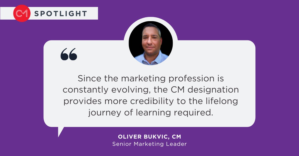 charteredmktr's tweet photo. Oliver Bukvic, Senior Marketing Leader, believes #CM helps #marketers stay on top of key trends in this fast paced profession. As CM continues to gain traction, it provides industry-recognized credentials to marketing leaders across the country. Read more: https://t.co/Vqpm89VDRA https://t.co/WgjmDJDHou