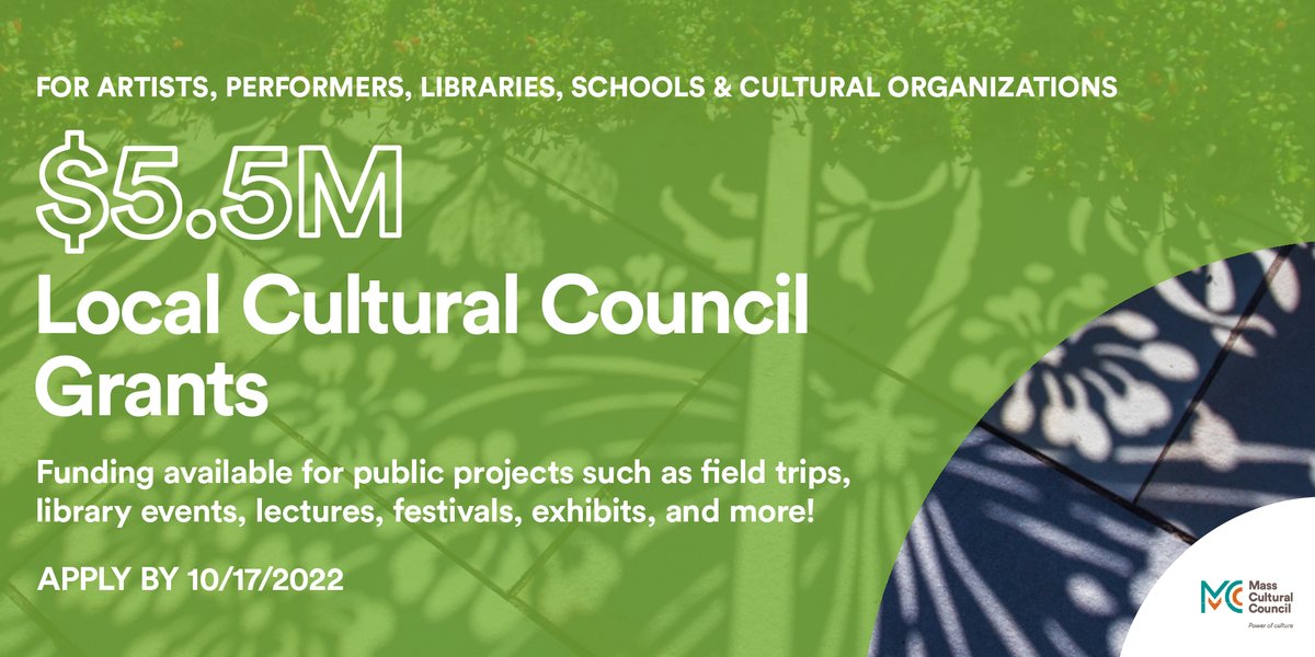 Mass Cultural Council on Twitter: "Apply by Oct 17 for LCC grants which
