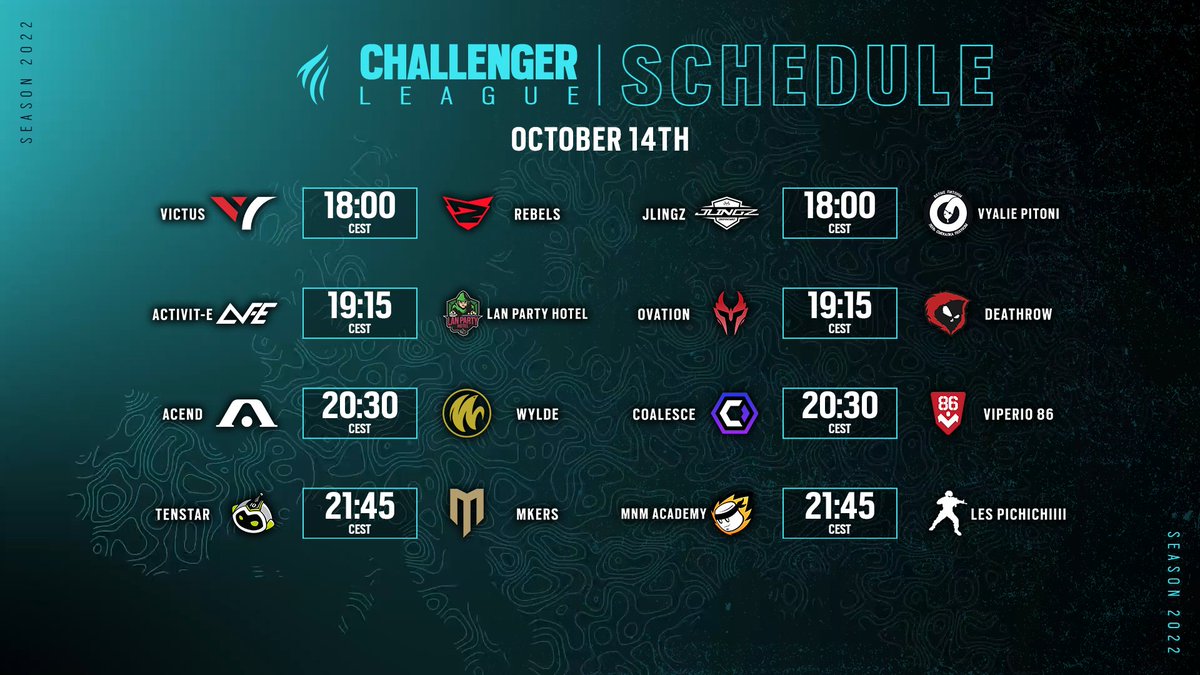European Challenger League 2022 is just around the corner!

The first playday of the season begins on Friday at 18:00 CEST! #R6EUCL