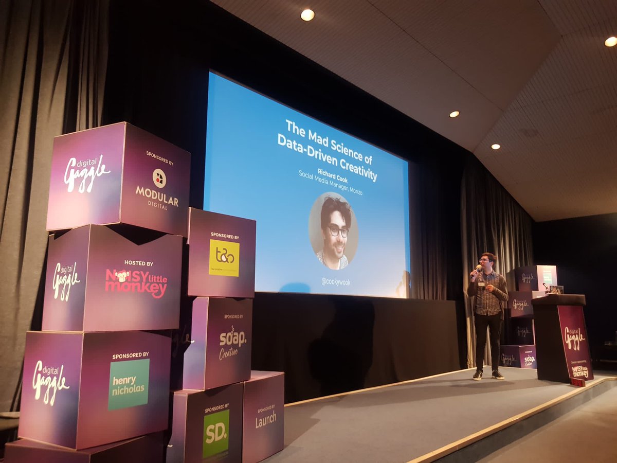 modular (@thisismodular) on Twitter photo <a href="/digitalgaggle/">Digital Gaggle</a> Last talk of the day! <a href="/monzo/">Monzo 🏦</a>’s <a href="/cookywook/">Richard Cook</a> 🙌🏼
“Data can help you become more creative” <a href="/digitalgaggle/">Digital Gaggle</a> Last talk of the day! <a href="/monzo/">Monzo 🏦</a>’s <a href="/cookywook/">Richard Cook</a> 🙌🏼
“Data can help you become more creative”
