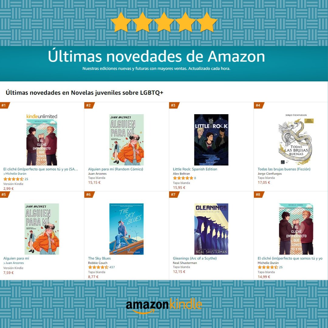 _Alex_Beltran's tweet photo. En tan sólo una semana, "Little Rock" está N# 3 como últimas novedades en Novelas Juveniles LGBTQ+ 🌈 y N#18 en ficción gay en Amazon España.

¡Muchas gracias a todos! 😍 

#literaturalgbt 
#LGTBIQ 
#novelagay  
#librogay 
#libro
#novelajuvenil
#literaturajuvenil
#nuevolibro https://t.co/f18Gaw1QYU