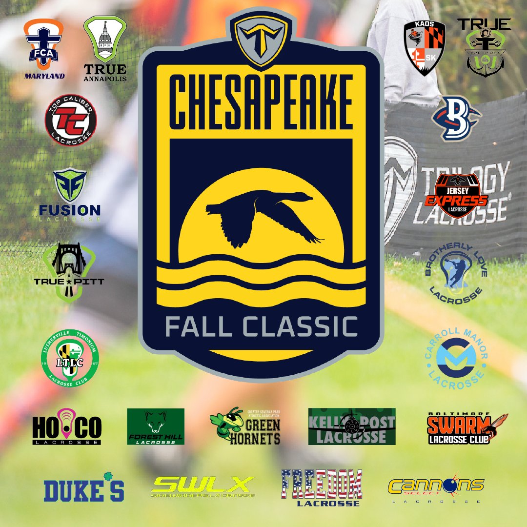 TrilogyLacrosse's tweet photo. We are excited to have the following teams join us tomorrow in Maryland at the Chesapeake Fall Classic! 

@baltimore_true @tl_natn @kellypostlax @CannonsSelect @BrotherlyLoveLC @THEDUKESLC @FCA_MD_Lax @FHRClax @ExpressLacrosse @swinderslax @TopCaliberLax @FreedomLaxx https://t.co/0aivWP3XL8