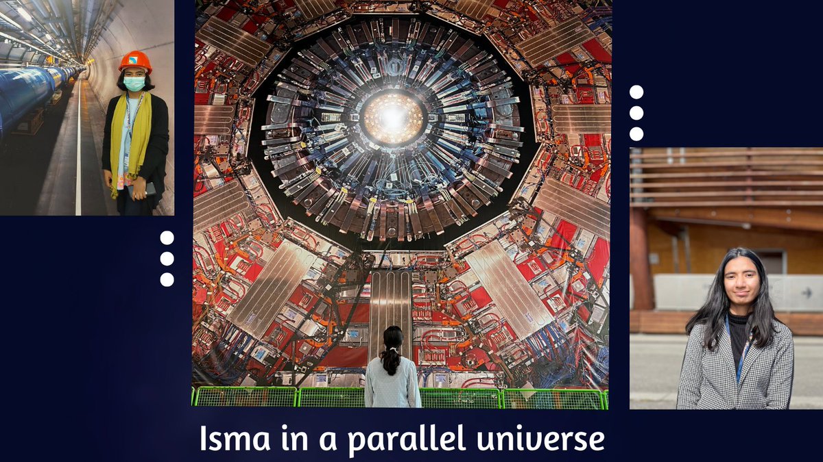 Who’s not curious to know what a parallel universe might look like? Well, after spending one year at CMS, Isma got a clear idea of it to share! 💡Read Isma’s story to know more: cylindricalonion.web.cern.ch/blogs/cms-stor…