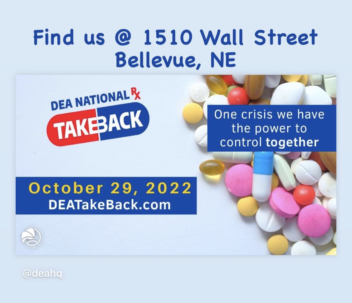 BPDEvidence's tweet photo. Come stop by October 29! #deatakeback #unwantedprescriptions https://t.co/n1jWPWdp5c
