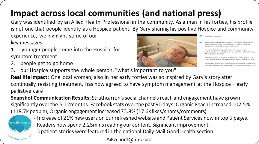 Palliative_Scot's tweet photo. Poster 51 #SPPCPosterParade22 The power of storytelling: building up a team mindset to tell the Hospice story @edstrathcarron @strathcarron1 https://t.co/PAuCKeDGvK