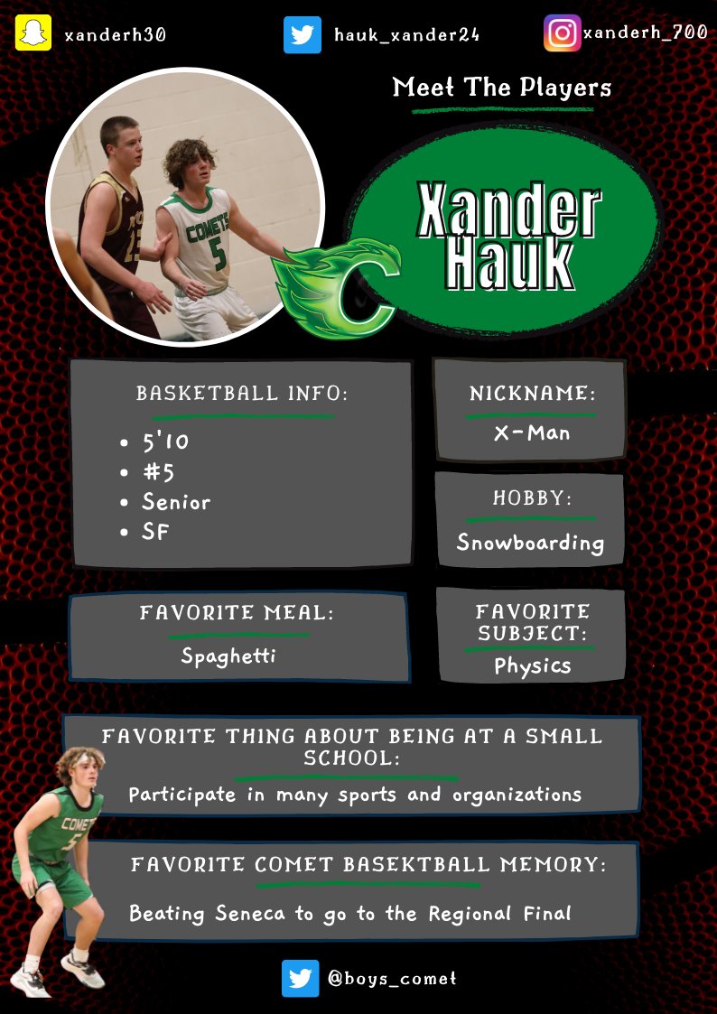 Here is our senior, Xander Hauk!