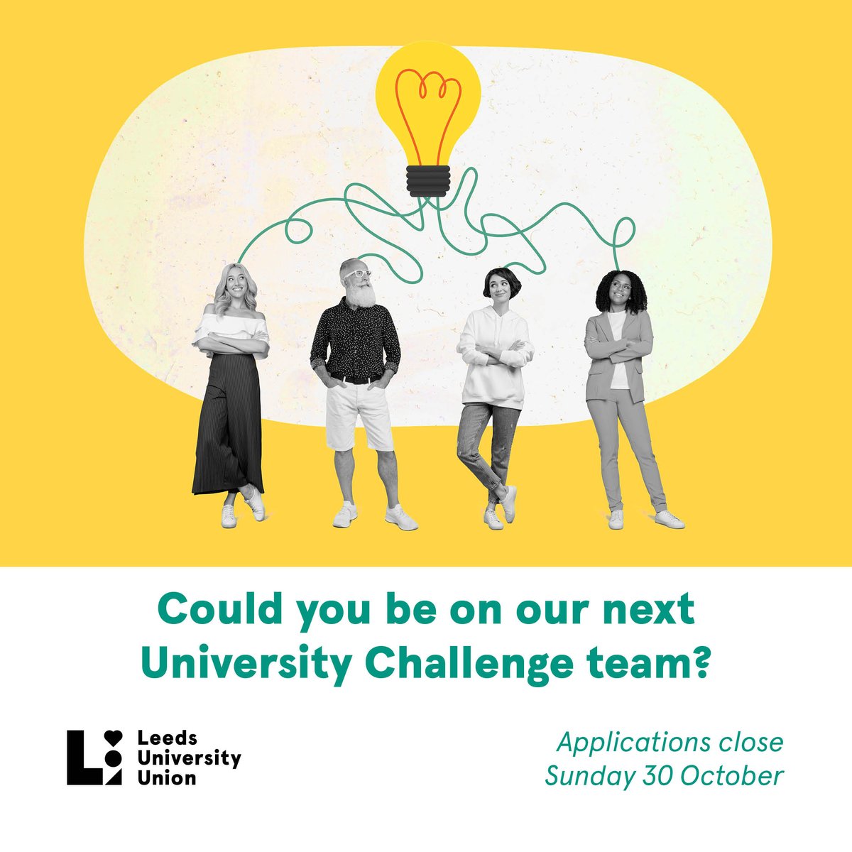 University Challenge is back, and we want you for our Leeds team. If you think you've got what it takes, head to the link to find out more and apply: bit.ly/3EEm4eE - #UniversityChallenge #LeedsUni