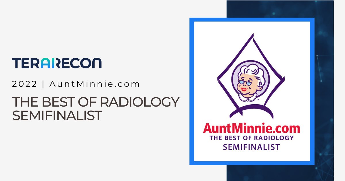 TeraRecon's tweet photo. Congratulations to the entire team here at TeraRecon, 2022 @AuntMinnie Semifinalist for “The Best of Radiology" for Intuition 4.6 advanced visualization software. #radiology #advancedvisualization #medicalimaging https://t.co/CjgMQlaIxS