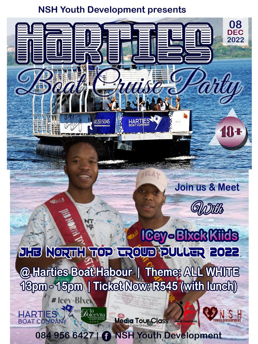 #Catch ICey-Blxck Kiids - Top Crowd Puller Of The Year 2022, Best Event Promoter 2022 Winner, JHB North Community Ambassador 2022 at Harties Boat Cruise Party on the 8th December 2022, @halfwayhoneydew #toyota #halfway #bostoncitycampus #hartiesboatcompany #ladolcevitaguesthouse