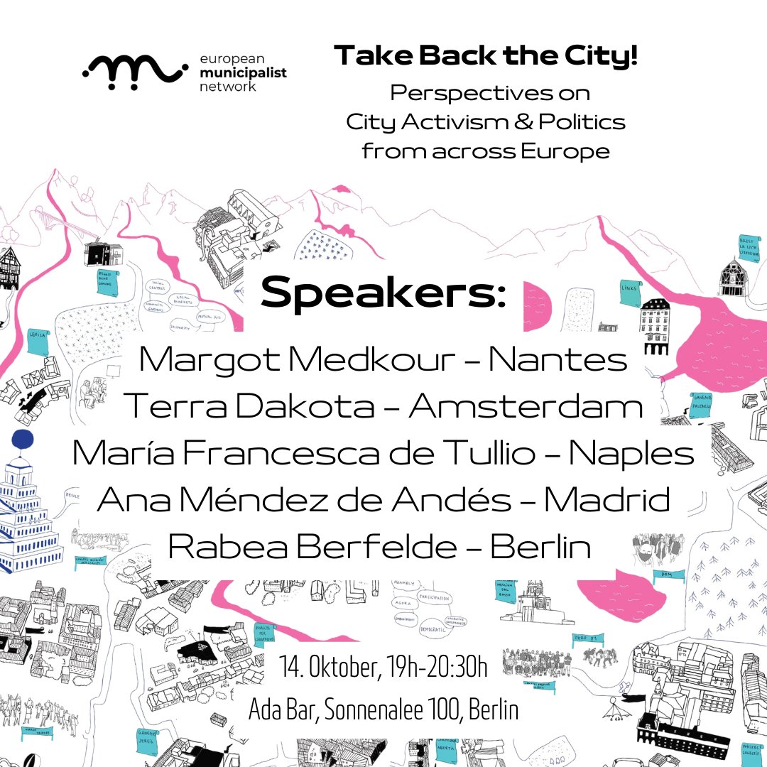 EMN_Project's tweet photo. Introducing our fantastic panelists for tomorrow's event! Join us for a discussion about how activists in Nantes, Amsterdam, Naples, Madrid, and Berlin are building power from the ground up! @MargotMedkour @anametropolitan @Mafradetu @RBerfelde and Terra Dakota Stein https://t.co/KJzAgfC5Uk