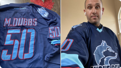 PeterNicson's tweet photo. Ohhh the @WolfDenLabs Hockey Jersey.
Classic. Thinking about getting @CoachBenFrank to make ONE more. Custom name and number for a #wolfpupnft holder https://t.co/Ahw7T2oyGE