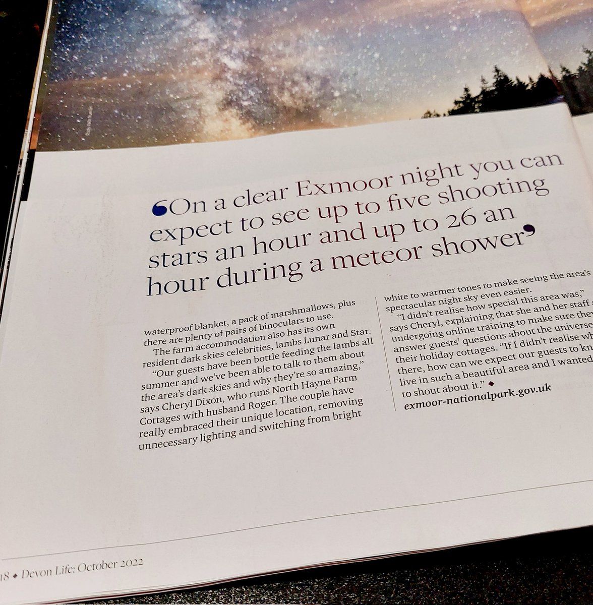 Star gazing break remaining this weekend from just £450 (incl private hot tub) . Join us to help celebrate the Exmoor Dark Skies Festival (13th-30th October 2022) &amp; don't forget to borrow our 'star gazing pack'from reception- featured in <a href="/DevonLife/">Devon Life</a> <a href="/ExmoorNP/">Exmoor National Park</a>
#ExmoorDSF