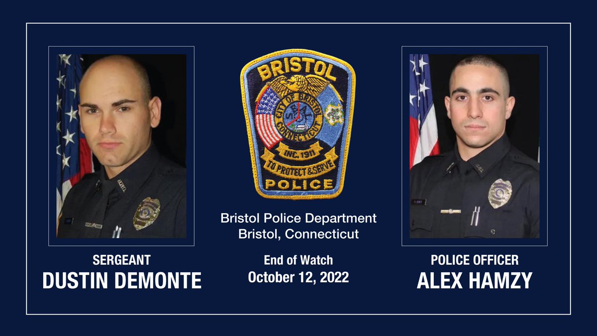 Heartbroken at the tragic news of the killing of Sergeant Delmonte and Police Officer Hamzy of the ‘Bristol Police Dept’ in CT - who were shot and killed responding to a domestic violence call. Sgt. Delmonte is survived by his wife and 2 kids and P.O Hamzy by his wife. RIP 💐🙏🏽😔
