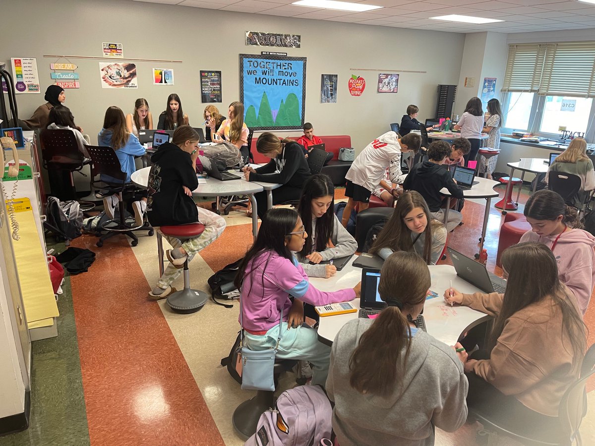 mrskalmath's tweet photo. Extra help is hopping during the 8th graders lunch period for their test tomorrow.  #WeArePlainedge https://t.co/c6i93rG7xH