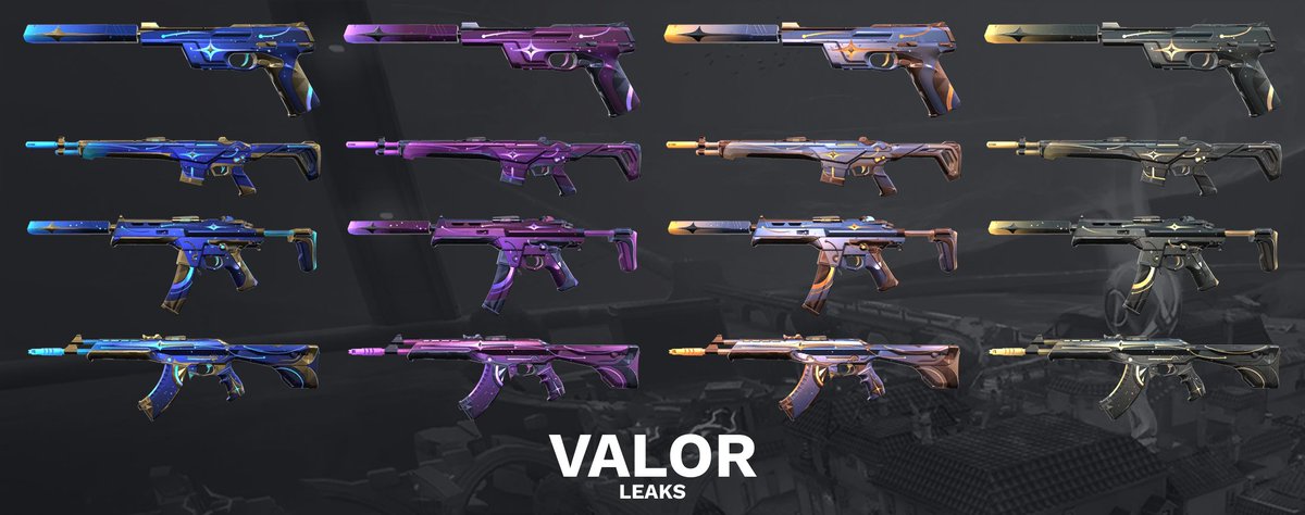 ValorantESleaks's tweet photo. Skins del próximo pase de batalla #VALORANT 

vía @ValorLeaks https://t.co/9pOVMQbQLY