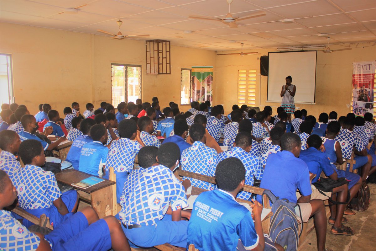 vtfprogramme's tweet photo. TVET Awareness Creation Program was organized for One Hundred and Twenty three (123) students of Immanuel Presby Basic School at Madina. https://t.co/oHIj6YLl0b
