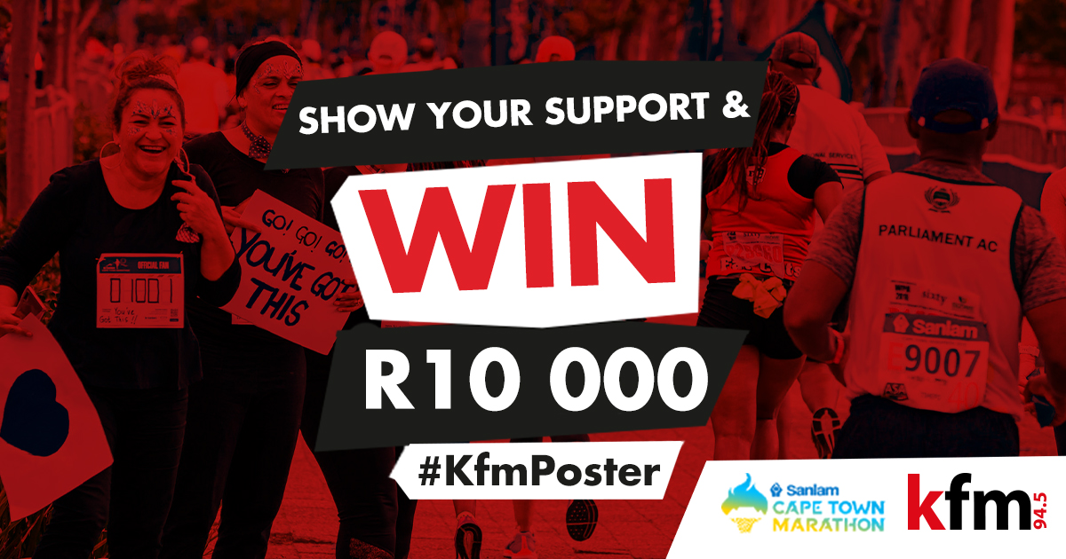 KFMza's tweet photo. Want the chance to WIN R10,000 with Kfm & @CTMarathon?
Get creative!
π Make your own marathon poster
π Snap a pic along the route on race day (16 Oct)
πTag us and use #KfmPoster
Ts&Cs apply: https://t.co/LDZ5JeEJnV
#SanlamCapeTownMarathon https://t.co/8FaZrM3G9s