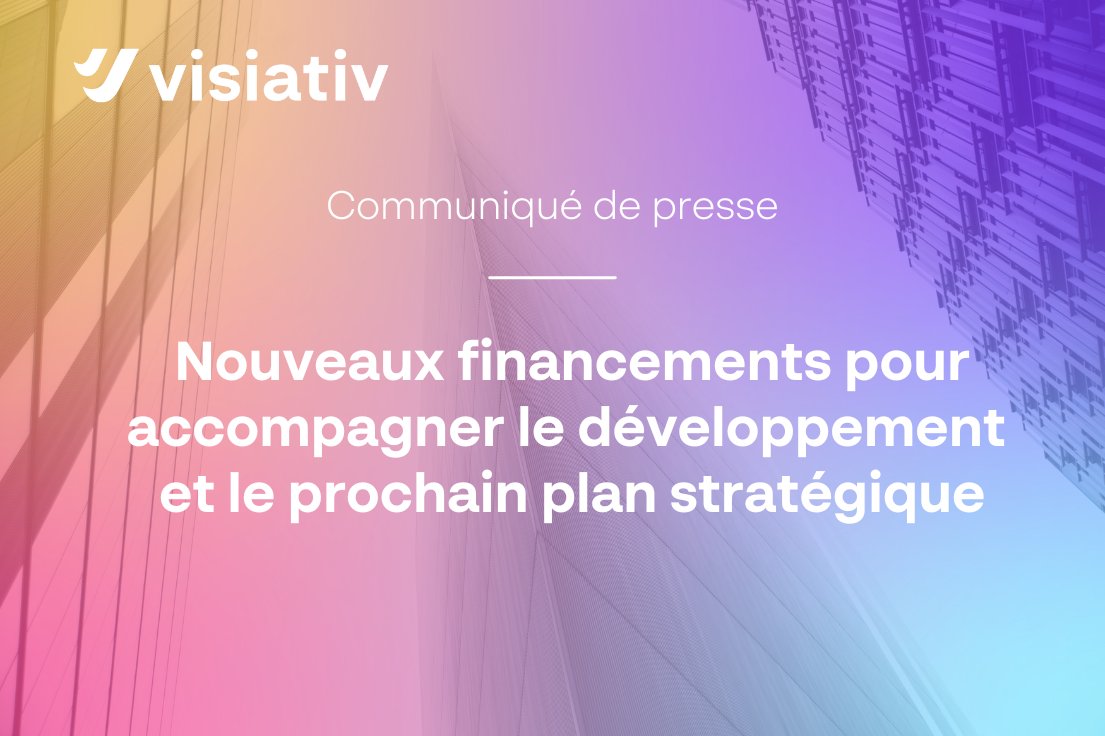 [#CP] Visiativ conclut de nouveaux financements d’un montant total de 115 M€ pour accompagner son développement et son prochain plan stratégique 🚀

#croissance #developpement 

👉 Pour en savoir plus : ow.ly/ZcWW50L9ole