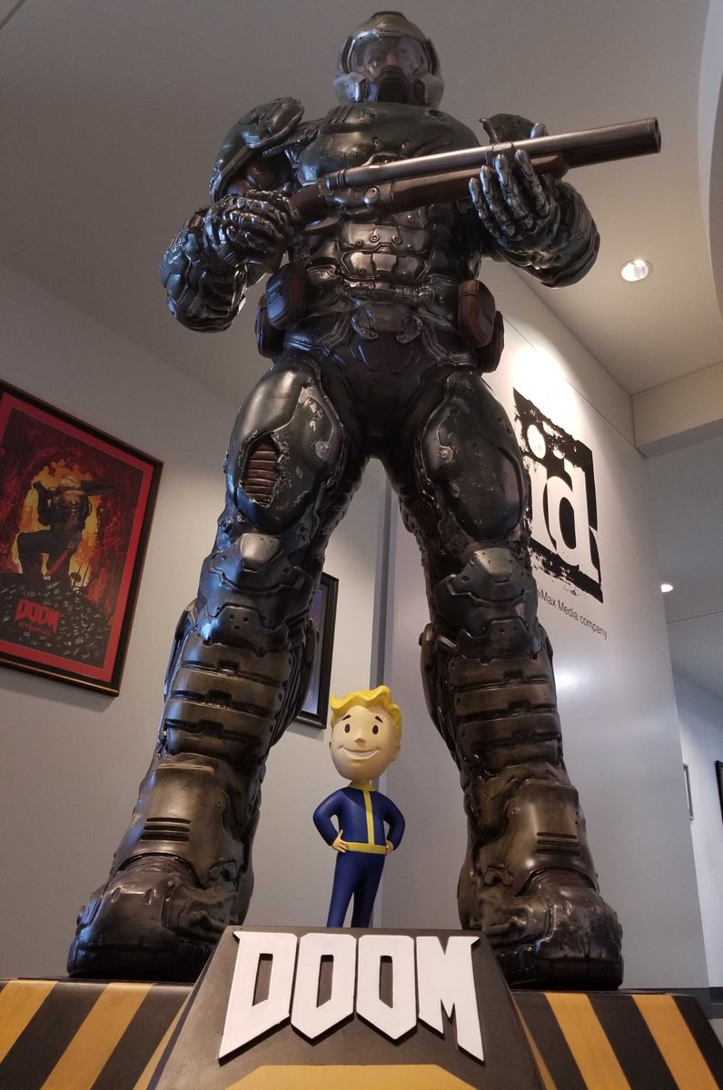 VIP at the office today. Security detail appointed. Happy #Fallout25 to our friends at @BethesdaStudios and vault dwellers everywhere!