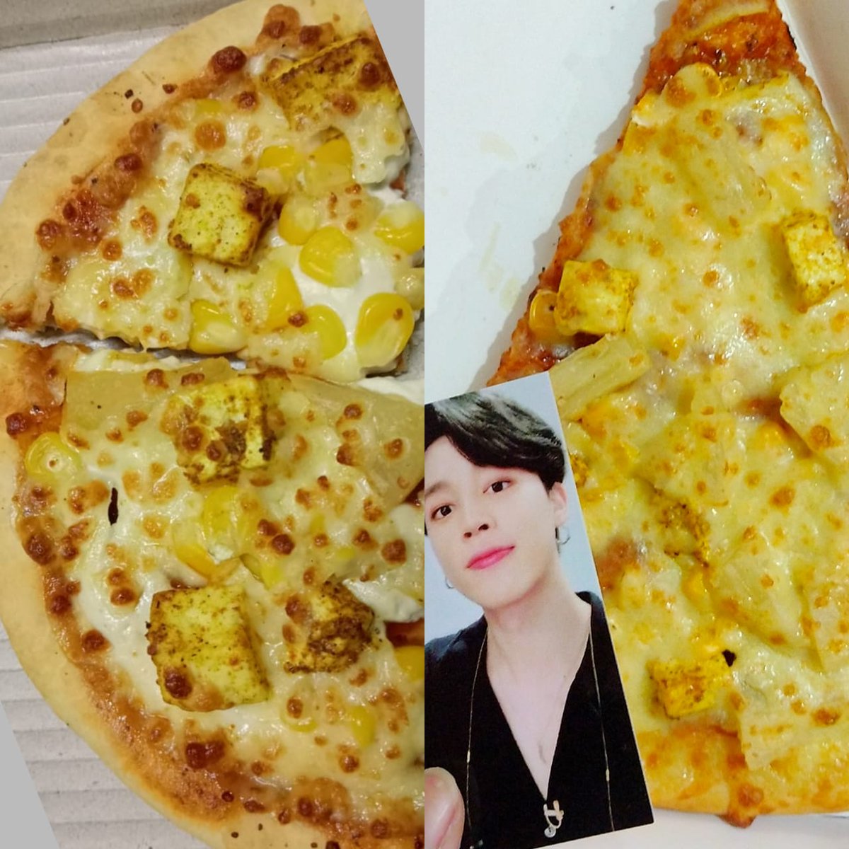 Veg Hawaiian pizza for Jimin'd b'day 🍕 @Sam09_twt #HappyJiminDay #OurBelovedJimin #AngelofOctober #1013Blessing #27YearsofSerendipity #EternalLightJimin #CutieSexyLovelyJimin #MiracleVoiceJimin #StageKingJimin #LegendMakerJimin