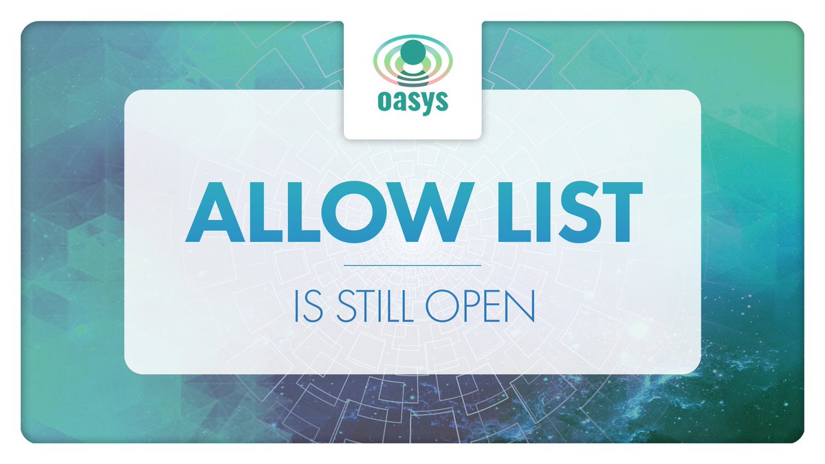 Our community has expressed lots of interest in our Allowlist! There is still time to register for the Reg D Allowlist! Click here to register: rep.pub/oasys-allowlist