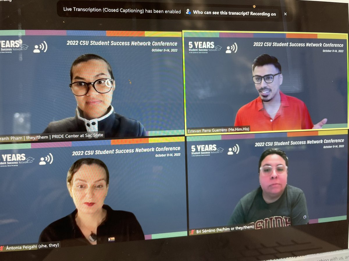 LMercadoLopez's tweet image. Stellar conversation! @EstevannParra powerfully speaks to the emotional taxation of supporting LGBTQ2S+ students. His student staff provides significant support to do this work. He cites more professional staff and space as necessary to sustain the momentum #csustudentsuccess2022