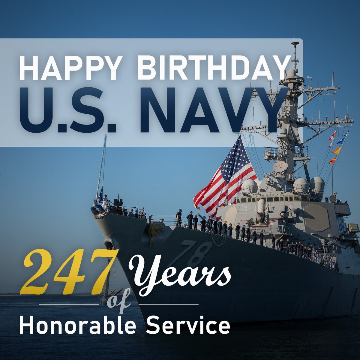 Happy Birthday, <a href="/USNavy/">U.S. Navy</a>!

In an effort to curb British sea control, the Continental Congress established the Continental Navy on October 13, 1775. It would later become the United States Navy.

#navybirthday #navy #usnavy #military #veteran  #happybirthday #forgedbythesea