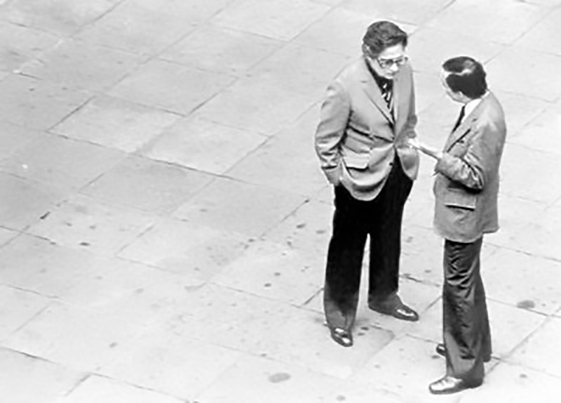Salvador Elizondo y Octavio Paz en Ciudad Universitaria, 1967