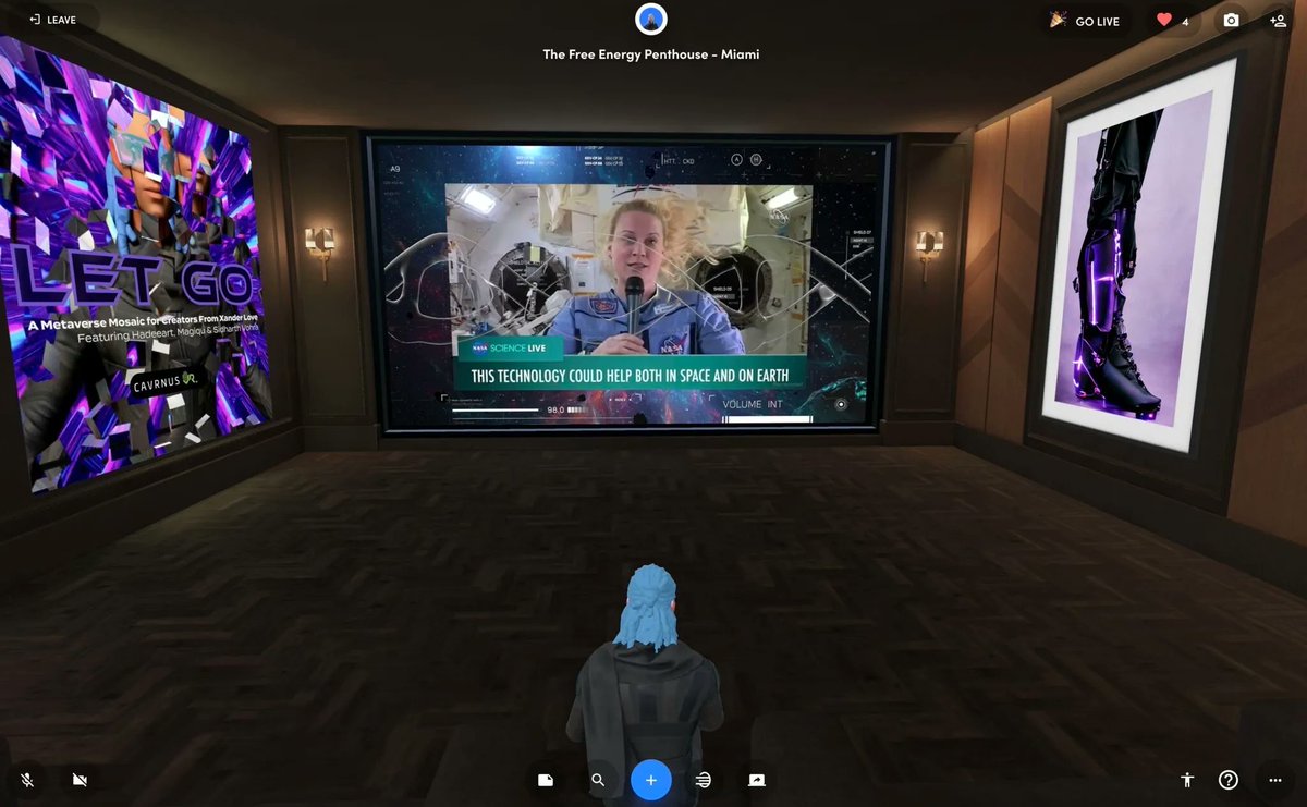 readyplayerme's tweet photo. The Free Energy Penthouse - Miami prepped by @thexanderlove for the World Summit AI presentation streamed live through the metaverse #readyplayerme #3davatars #WSAI22 https://t.co/xcqv4Ny45p