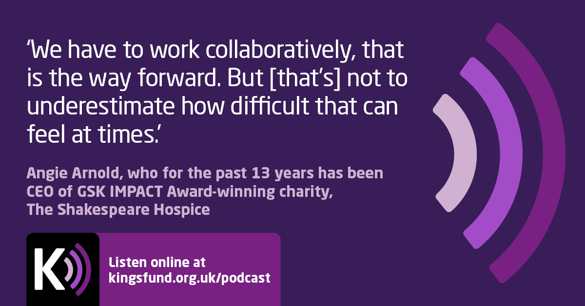 Why is collaboration so important to the success of organisations and individuals delivering end-of-life care? Listen to our recent #podcast episode, where Angie Arnold discusses why she believes we can achieve more by working together: link.chtbl.com/end-of-life?si… #KFPodcast
