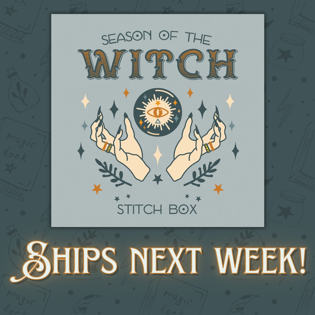 starstitchery's tweet photo. The Season of the Witch Stitch Box ships next week!

We're expecting the booklets to arrive on Monday, October 17, and we'll start shipping the boxes out that day. If you need us to change your shipping address, please email us ASAP! https://t.co/1Rrv9tlrWA