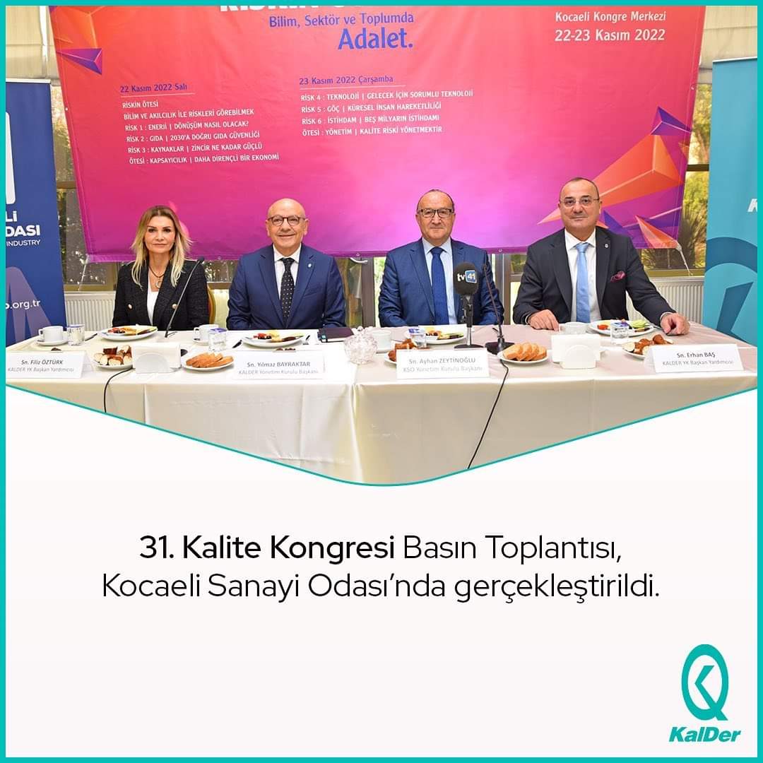 Kocaeli Sanayi Odası başkanı <a href="/AyhanZeytinoglu/">Dr. Ayhan Zeytinoğlu</a> ve Türkiye Kalite Derneği KalDer YK başkanımız @YlmazBayrakta15 ve YK üyelerimiz Filiz Öztürk, Fatma Aydoğdu, Erhan Baş ve ekibimizle birlikte kocaeli basınına bilgilendirme toplantımızı gerçekleştirdik. <a href="/kocaeliso/">Kocaeli Sanayi Odası</a> <a href="/KaliteDernegi/">KalDer</a>