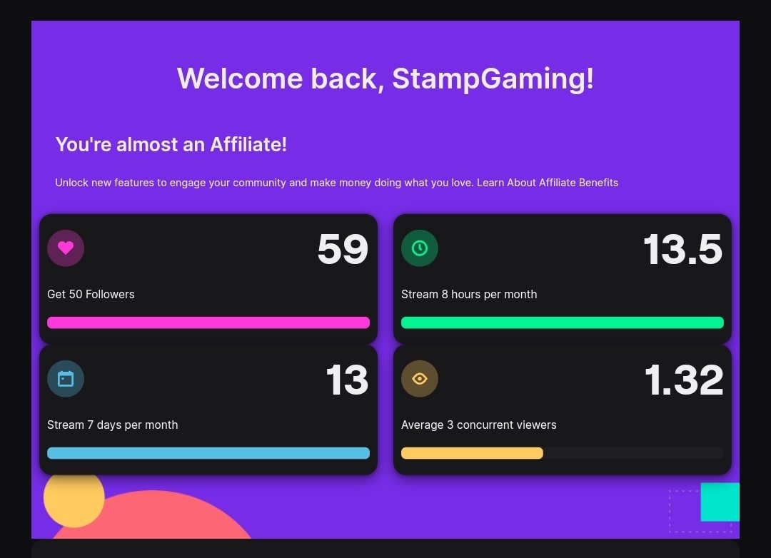 MrStampGaming's tweet photo. One final hurdle to get over and I'm there
#RoadToAffiliate
#AverageViews
#Twitch https://t.co/W2rMAL2yAs