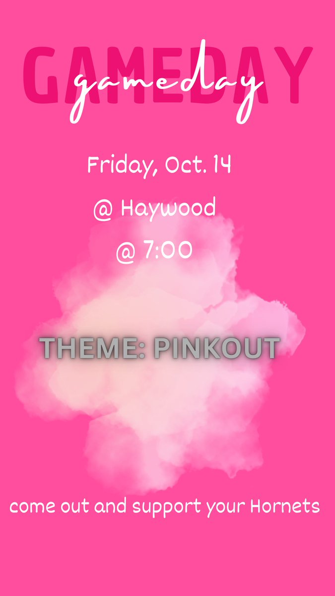 sgchornetnest's tweet photo. 🏈FOOTBALL🏈
🆚| Haywood
📆| Friday, Oct 14th
📍| @ Haywood
🕕| 7:00
💕💗PINKOUT💗💕 https://t.co/VyDKKcZiiK
