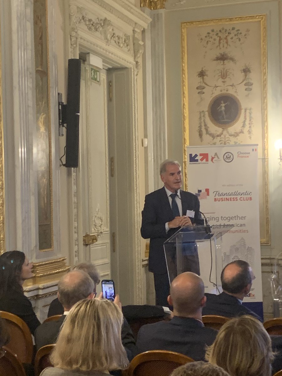 BF_TFI's tweet photo. 🗣️ « We value our relationship with the US, which remained the 2nd international investor in 2021 » 

Closing speech of @PascalCagni, France ambassador for International Investments and Chairman of @businessfrance.

#transatlanticbusinessclub2022 
#choosefrance https://t.co/wGZmEAP5vR