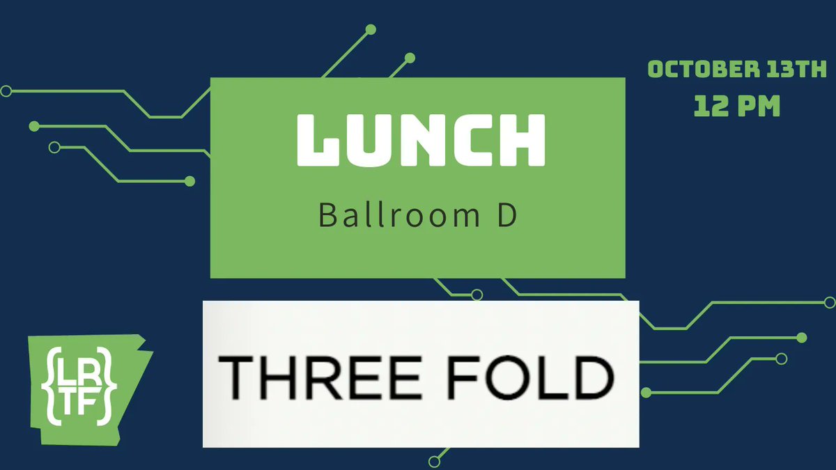 Lunch in Ballroom D today at 12PM today from Three Fold! #LRTF2022