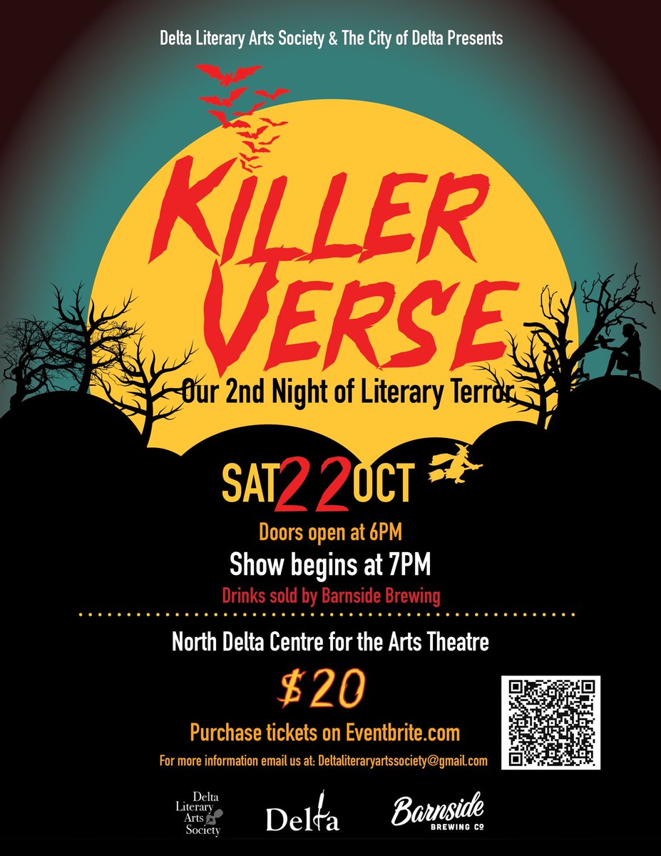 deltaliterary's tweet photo. Our second dramatized journey of terror features thrilling poems and stories and a couple of scary poetry films! Enjoy beverages and snacks from @barnsidebrewing. For mature audiences only.
Tickets are in the link in bio! 🩸
#dlas #writersofinstagram #writerslife #deltabc https://t.co/aJeue2Xzfp