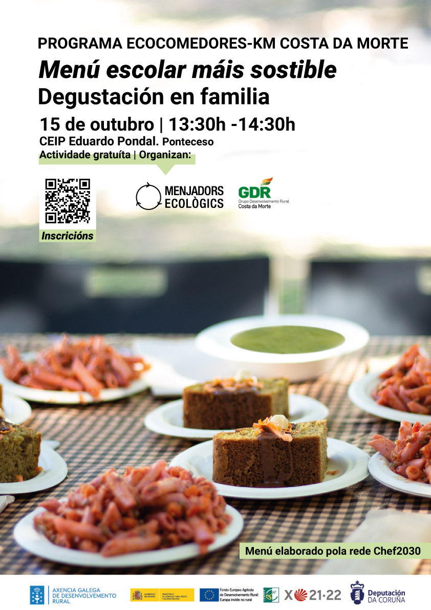 Ecocomedores Km Costa de Morte, Galicia. Menú escolar máis sostenible. Degustación en familia. 15 octubro. Elaborado pola rede Chef2030 👨‍🍳👨‍🍳🧑‍🍳🧑‍🍳 #chef2030 <a href="/DACCultura/">Cultura Depu. Coruña</a> <a href="/GDRCostadamorte/">GDRCostadamorte</a>