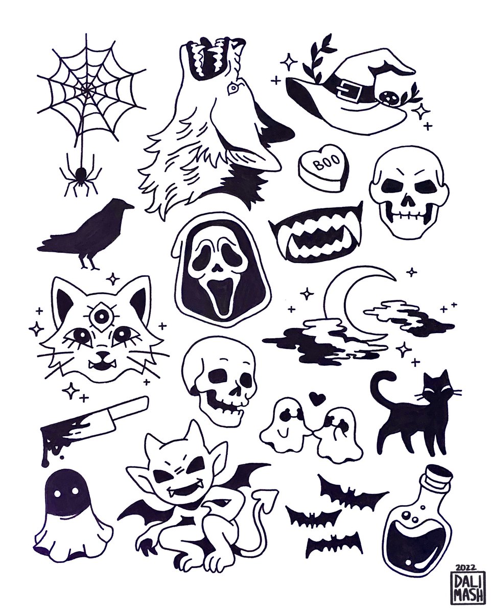 some halloween flash for my portfolio! ☠️✨ check below if youd like to buy one! 