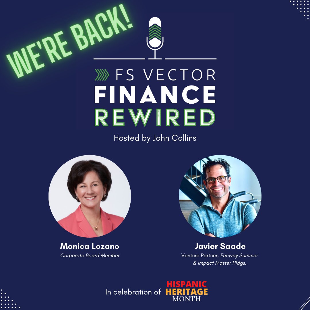 FS Vector (@fs_vector) on Twitter photo "It feels so good to be back (doing our podcast)." - <a href="/JohnCollins/">John Collins</a>. Come listen to the brilliant Monica Lozano and <a href="/Javier_Saade/">Javier Saade</a> talk #economy, #politics, #HispanicHeritageMonth, and the future of #fintech.
Check it out>> rb.gy/imd1wi "It feels so good to be back (doing our podcast)." - <a href="/JohnCollins/">John Collins</a>. Come listen to the brilliant Monica Lozano and <a href="/Javier_Saade/">Javier Saade</a> talk #economy, #politics, #HispanicHeritageMonth, and the future of #fintech.
Check it out>> rb.gy/imd1wi