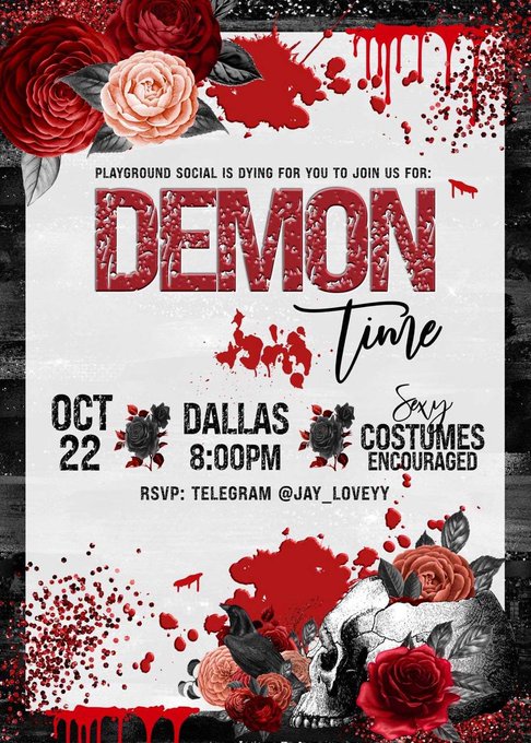 2nd Annual Playground Social Halloween Party!  😈 20 Haunted Acres🩸3 Play Rooms!   $20 Per Person 🩸$30<a href="/tag/nolimits"class="tags"><span>#nolimits</span></a><a href="/tag/bra"class="tags"><span>#bra</span></a><a href="/tag/naughty"class="tags"><span>#naughty</span></a><a href="/tag/meetup"class="tags"><span>#meetup</span></a><a href="/tag/blackkink"class="tags"><span>#blackkink</span></a><a href="/tag/k"class="tags"><span>#k</span></a>
