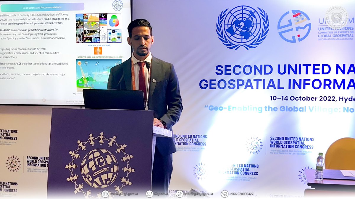 المهندس/ سلطان بن فلاح الشهراني يقدم عرضاً عن بناء وتطوير البنية التحتية الجيوديسية في المملكة ومنها المرجع المكاني الوطني ومكوناته وكيفية تطبيق المعايير العالمية.
#UNWGIC2022