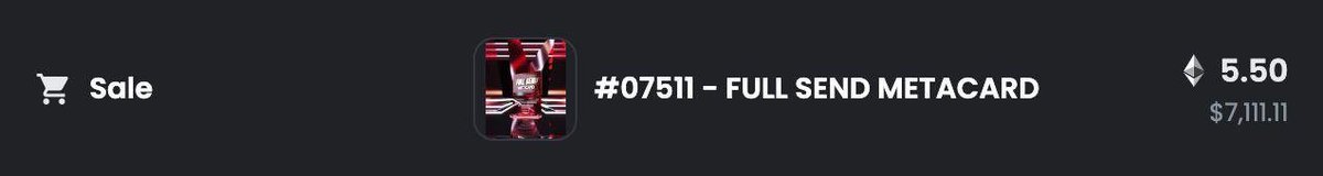 fullsendAF's tweet image. Amazing activity yesterday! Two of our red cards (2/250) sold for an average of 5.475 ETH